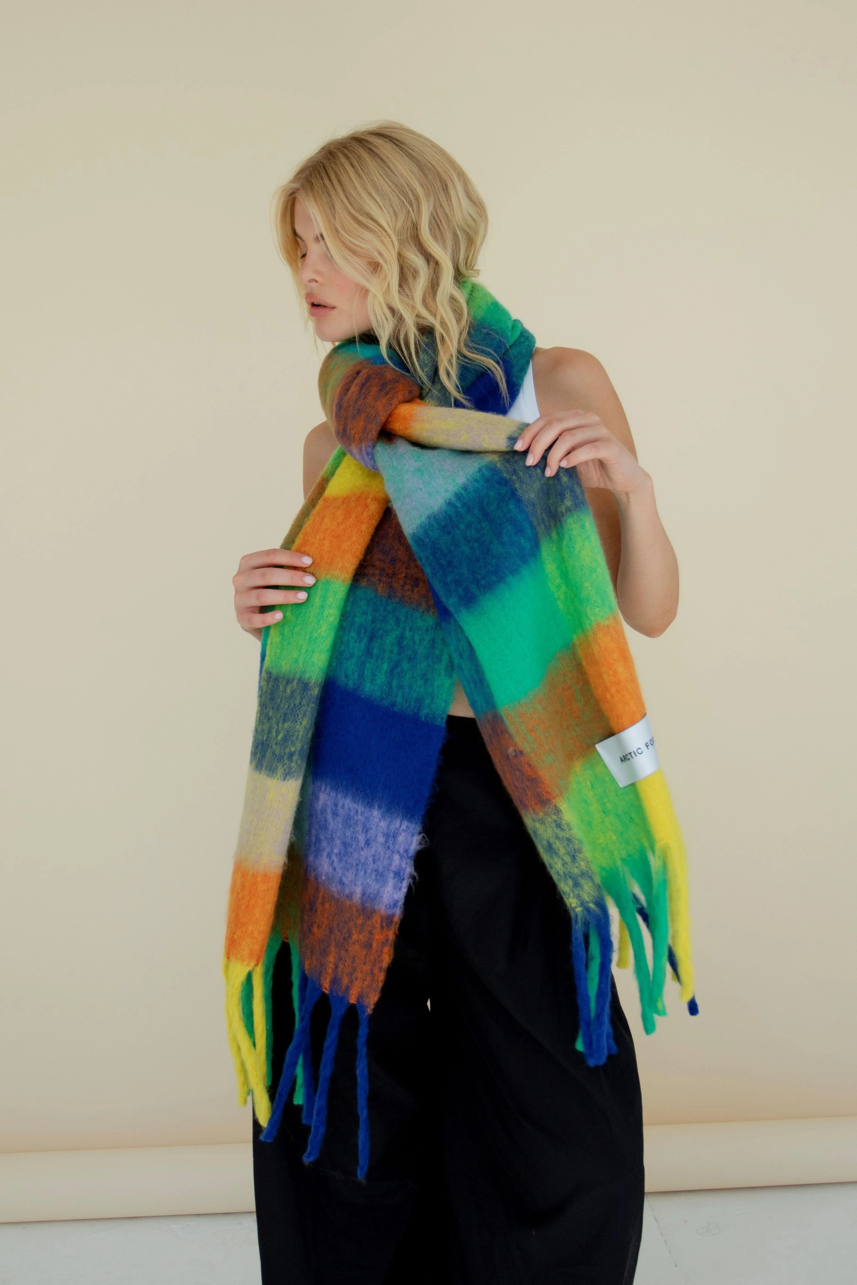 The Reykjavik Check Scarf - Nordic Skies - Image 4